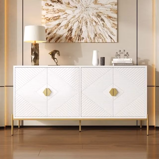 Consolle per ingresso salvaspazio ¨C Minimal ¨C Bianco in legno 162x40x80cm