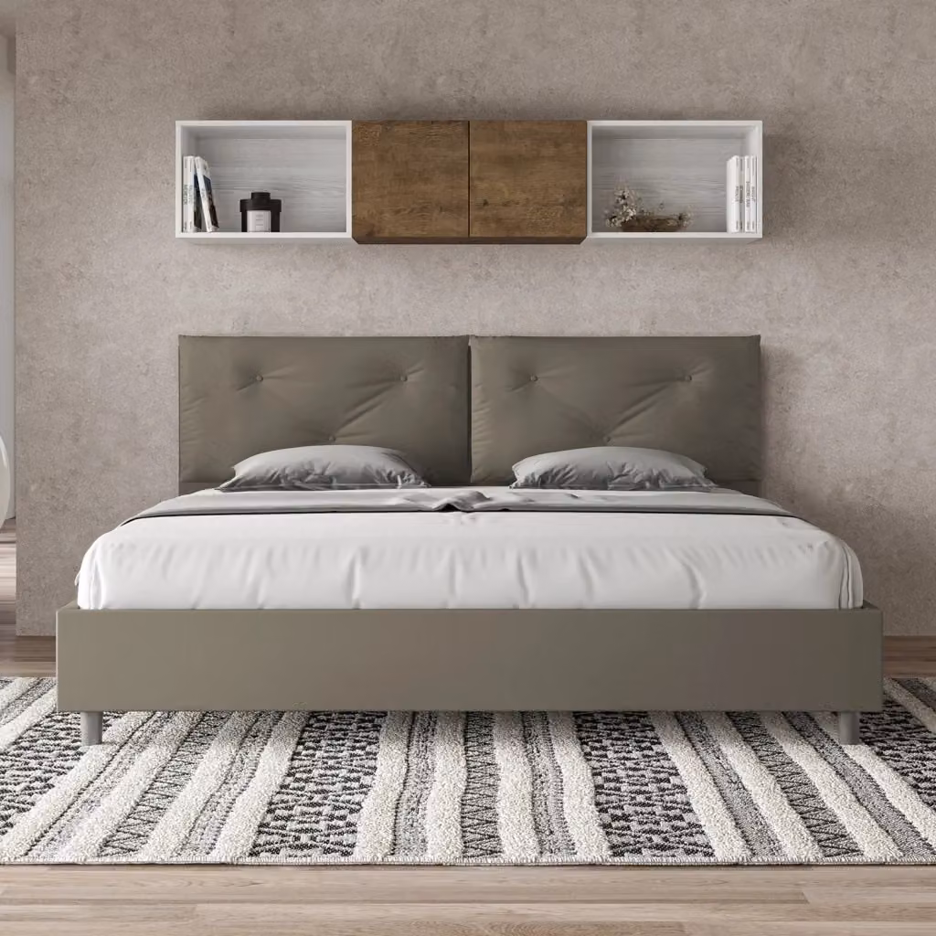 Letto Matrimoniale King Size Appia Large con Contenitore e Rete Imbottito in Similpelle Giordanoshop L: 222 cm, P: 215 cm, H: 110 cm – 2