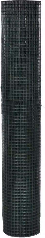 Recinto Pollaio in Rete Zincato Rivestimento PVC 10x1 m Verde
