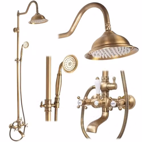 Rea Colonna doccia BERGAMO antique bronze Sistema Doccia in Ottone per Bagno (Antique bronze)