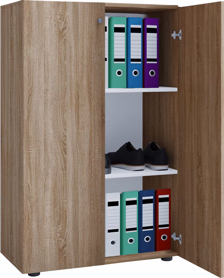 Armadio da ufficio con 3 scomparti | mobile moderno con porte girevoli | Dimensioni ca. B. 70 x H. 110 x D. 40 cm – Lona 3 scomparti