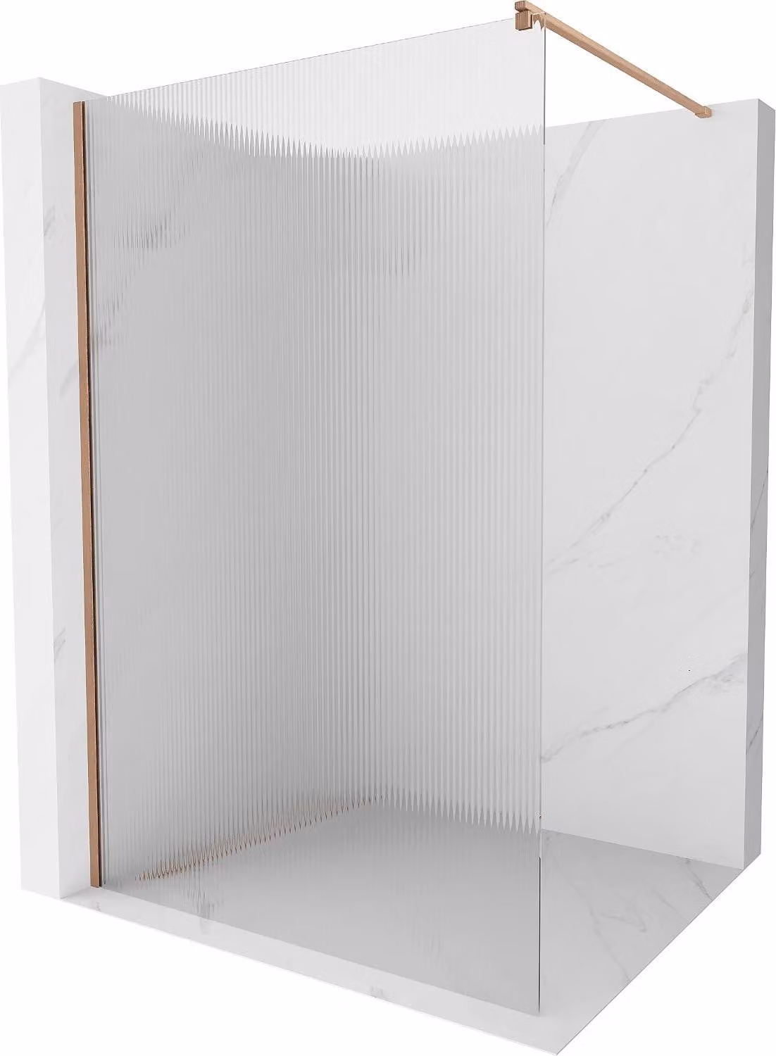Mexen Kioto parete doccia Walk-in 110 x 200 cm, strisce 8 mm, rame spazzolato - 800-110-101-65-09