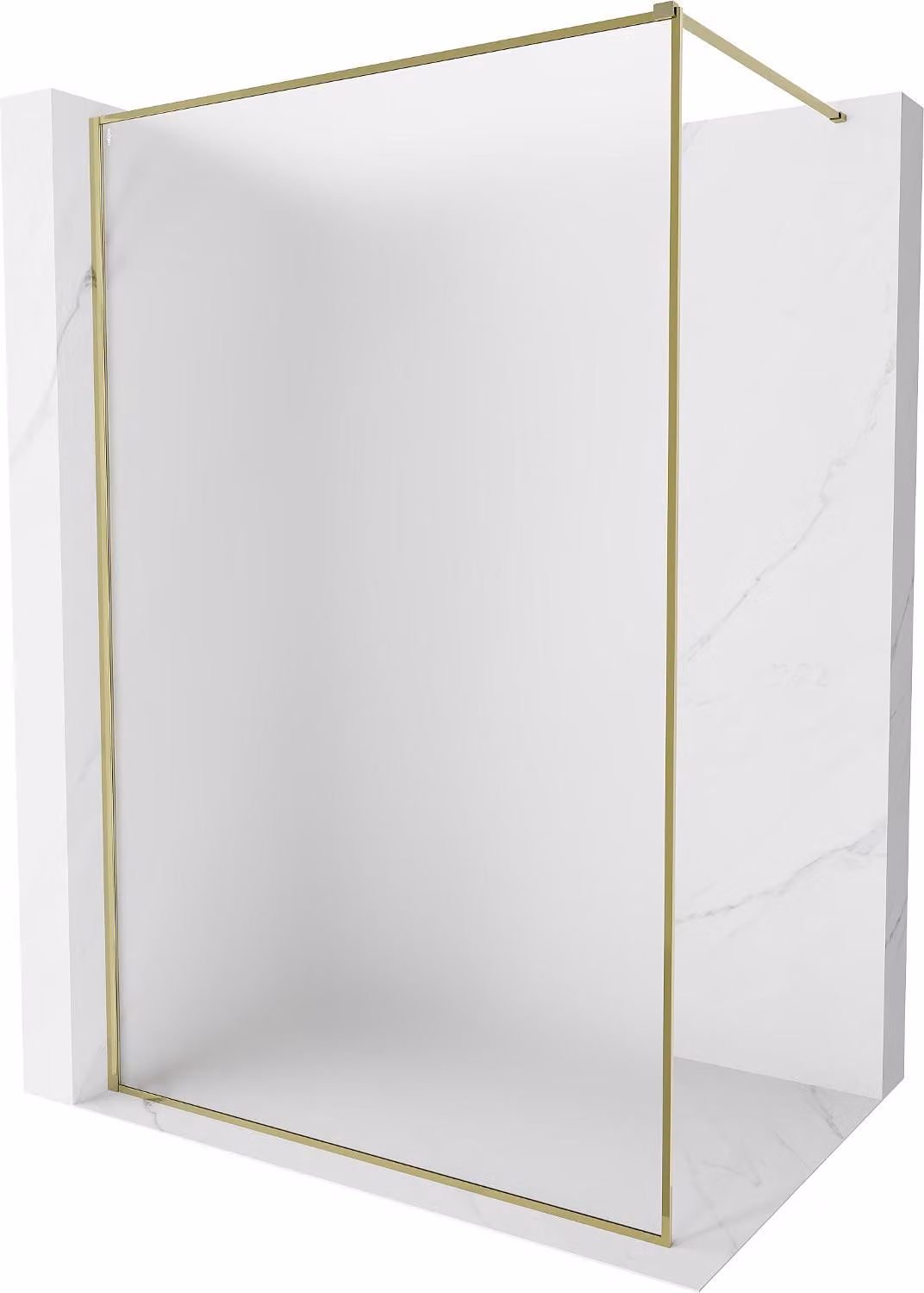Mexen Kioto-F parete doccia Walk-in con cornice 110 x 202 cm, brina 8 mm, dorata - 800-110-104-50-30