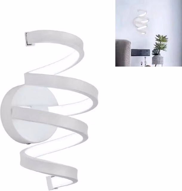 APPLIQUE LAMPADA INTERNO MODERNA PARETE MURO SPIRALE 18W LUCE FREDDA ST-001