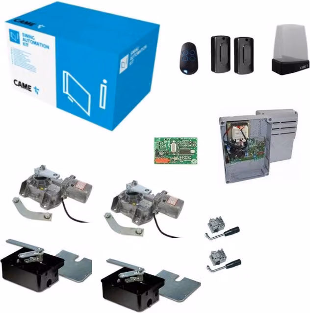 Kit Set Came Interrato U1924 per 2 Ante Battente da 3,5m 230V con Casse Came CFN U1985 in Acciaio Inox