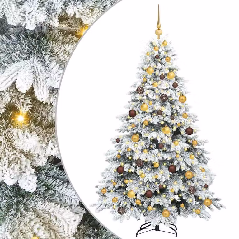 Albero di Natale artificiale con 300 LED bianchi 180 cm PE e PVC