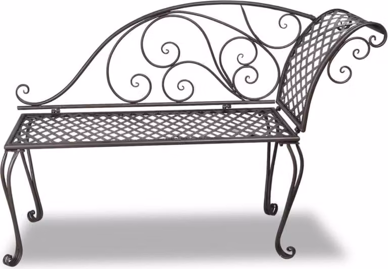 Sdraio da Giardino 128 cm in Acciaio Stile Anticato Marrone