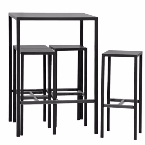 Set tavolo e sedie da esterno a 5 pezzi in metallo verniciato