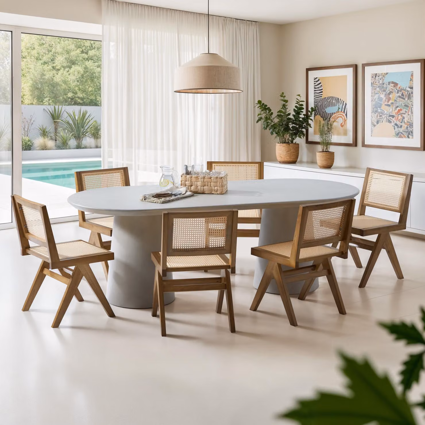 Sedia in legno stile boho color rovere chiaro e beige TecTake GmbH – 2