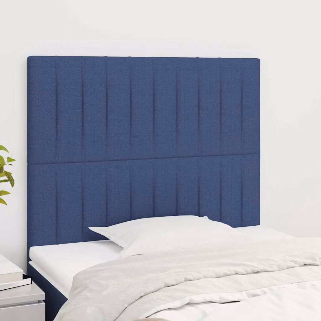Testiera per letto imbottita vidaXL in tessuto blu, L 100 cm, P 5 cm, H 118-128 cm
