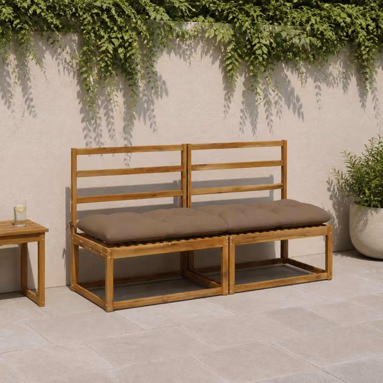 vidaXL Cuscini per Panchina VIANEN 2 pz 100% Poliestere Tortora