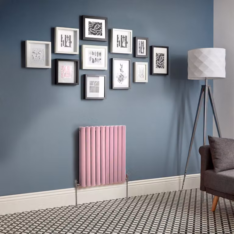 Radiatore di Design Orizzontale  Rosa -  635mm x 590mm  - Pannello Doppio  - Revive