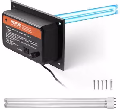 VEVOR Purificatore d'Aria HVAC con Luce UV UVC per Sistemi di Condizionamento, 36 W, L: 25,8 cm, P: 15,6 cm, H: 40,2 cm