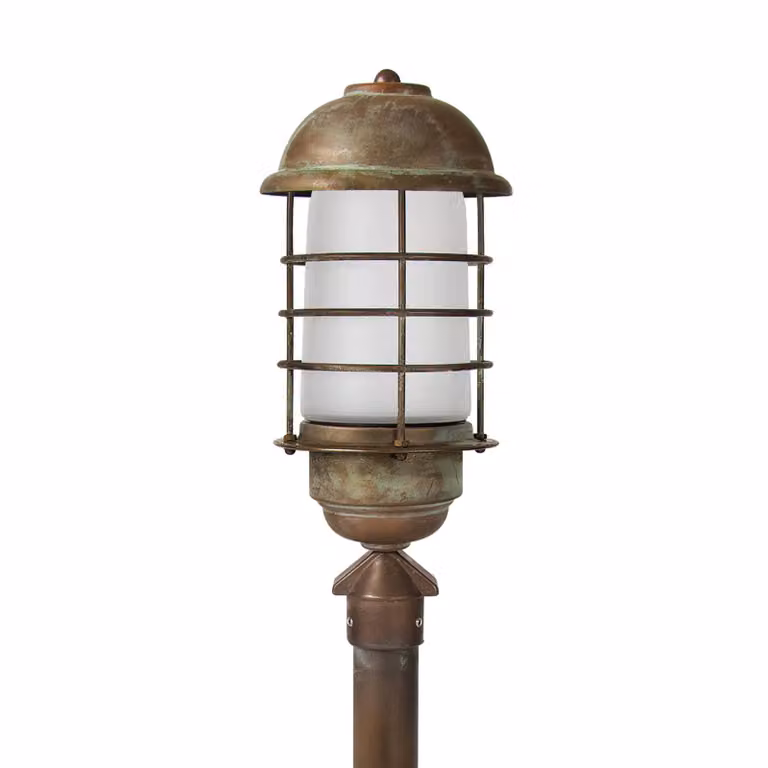 Moretti Luce Lampione Carlon - resistente all'acqua di mare CARLON, Bronzo / Ottone antico, Ottone, Antico, Lampada da esterni