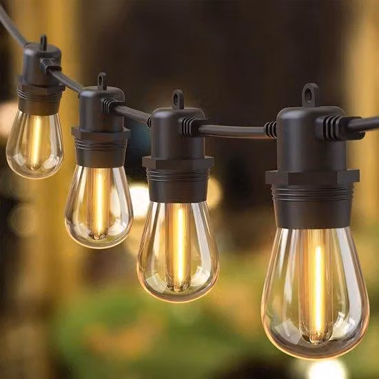Luci a LED a filo 16 m IP65 per esterni, resistenti all'acqua, 15+1 lampadine S14, illuminazione da esterno, illuminazione di benvenuto, terrazza, balcone, festa in giardino, bianco caldo