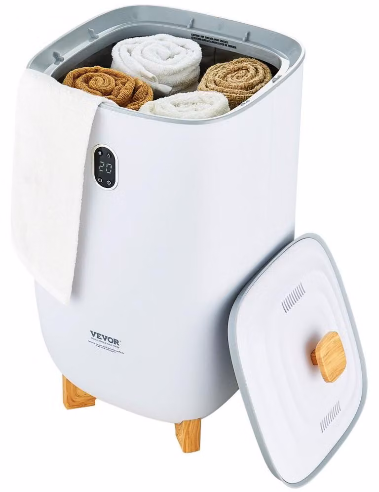 Asciugamani da bagno - Capacità: 35 litri - Timer e funzione di asciugatura - Bianco