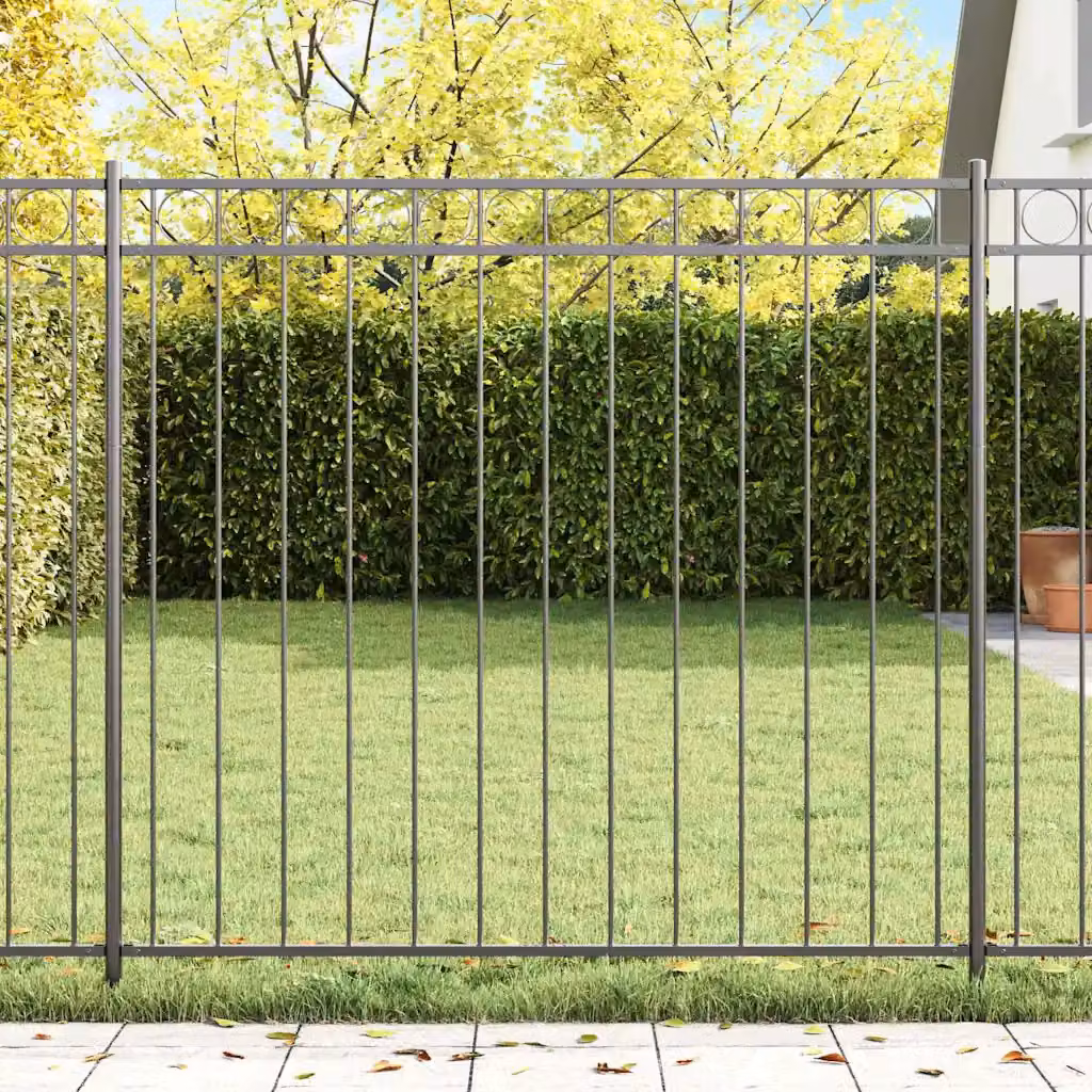 Elemento Recinzione ASSEN vidaXL in Acciaio Grigio, L: 163 cm, H: 120 cm