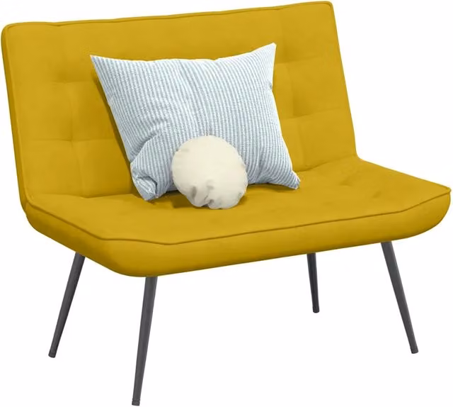 Panca moderna in velluto giallo vidaXL L 110 cm x P 44 cm x H 74 cm