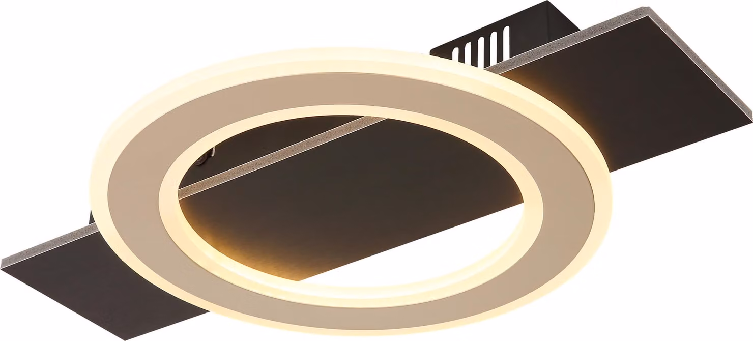 Plafoniera LED, metallo, colore nero champagne, L 44 cm