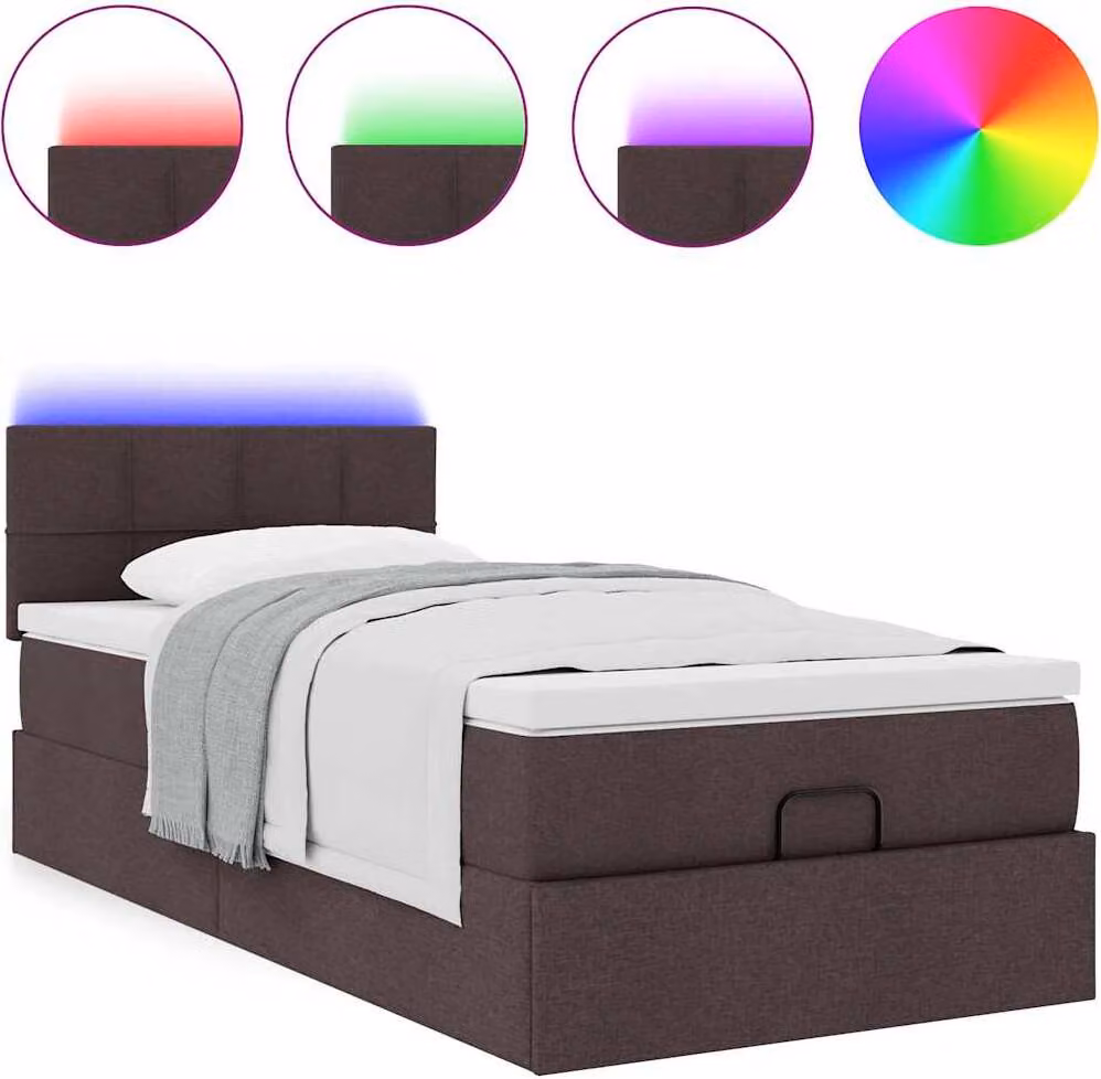 Struttura Letto Pouf con Materasso 90x190 cm in Tessuto