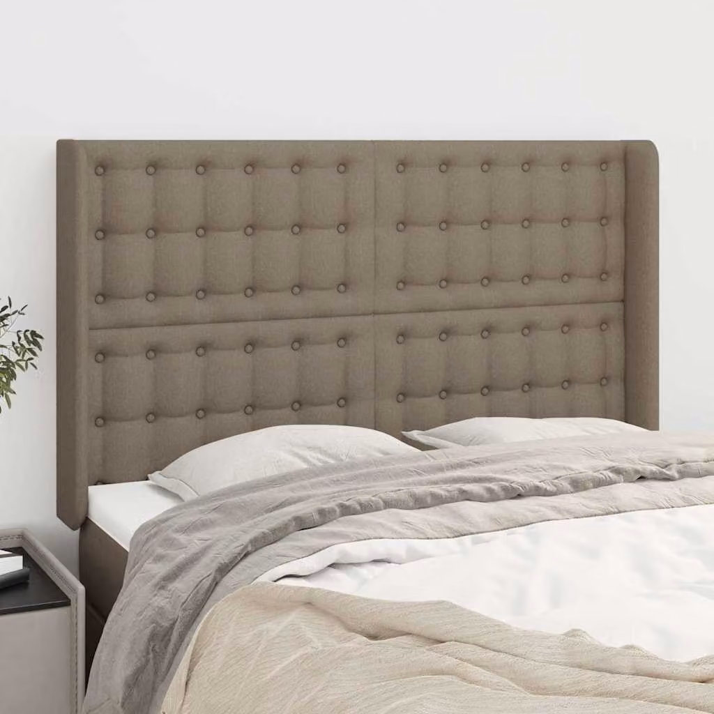 Testiera ad orecchio vidaXL in tessuto beige L: 147 cm, P: 16 cm, H: 118-128 cm