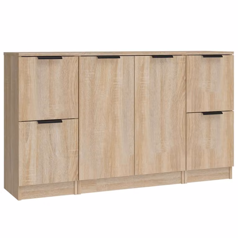 Credenze 3 pz Rovere Sonoma in Legno Multistrato