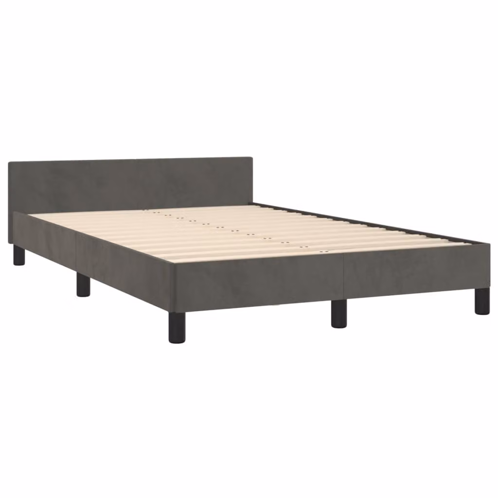 Giroletto senza Materasso Grigio Scuro 120x190 cm Velluto