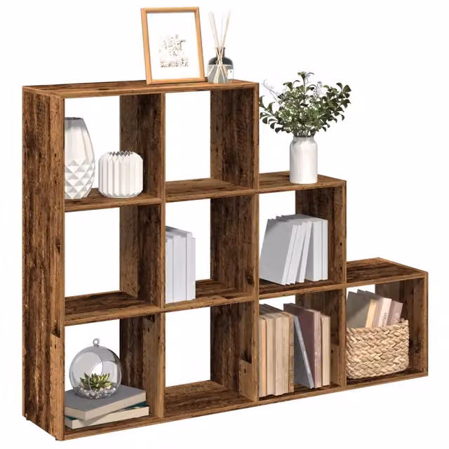 Libreria a 3 Ripiani vidaXL in Legno Vecchio Marrone L: 137,5 cm, P: 29,0 cm, H: 103,5 cm