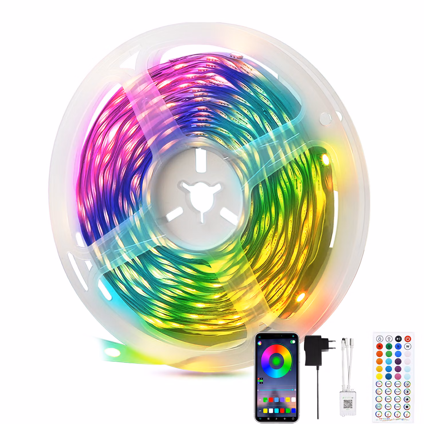 ZMH Striscia LED 10 m Striscia LED Party Gaming Decorazione Luce RGB Autoadesiva Retroilluminazione TV Illuminazione TV con telecomando Smart Dimmable Music Sync per Camera