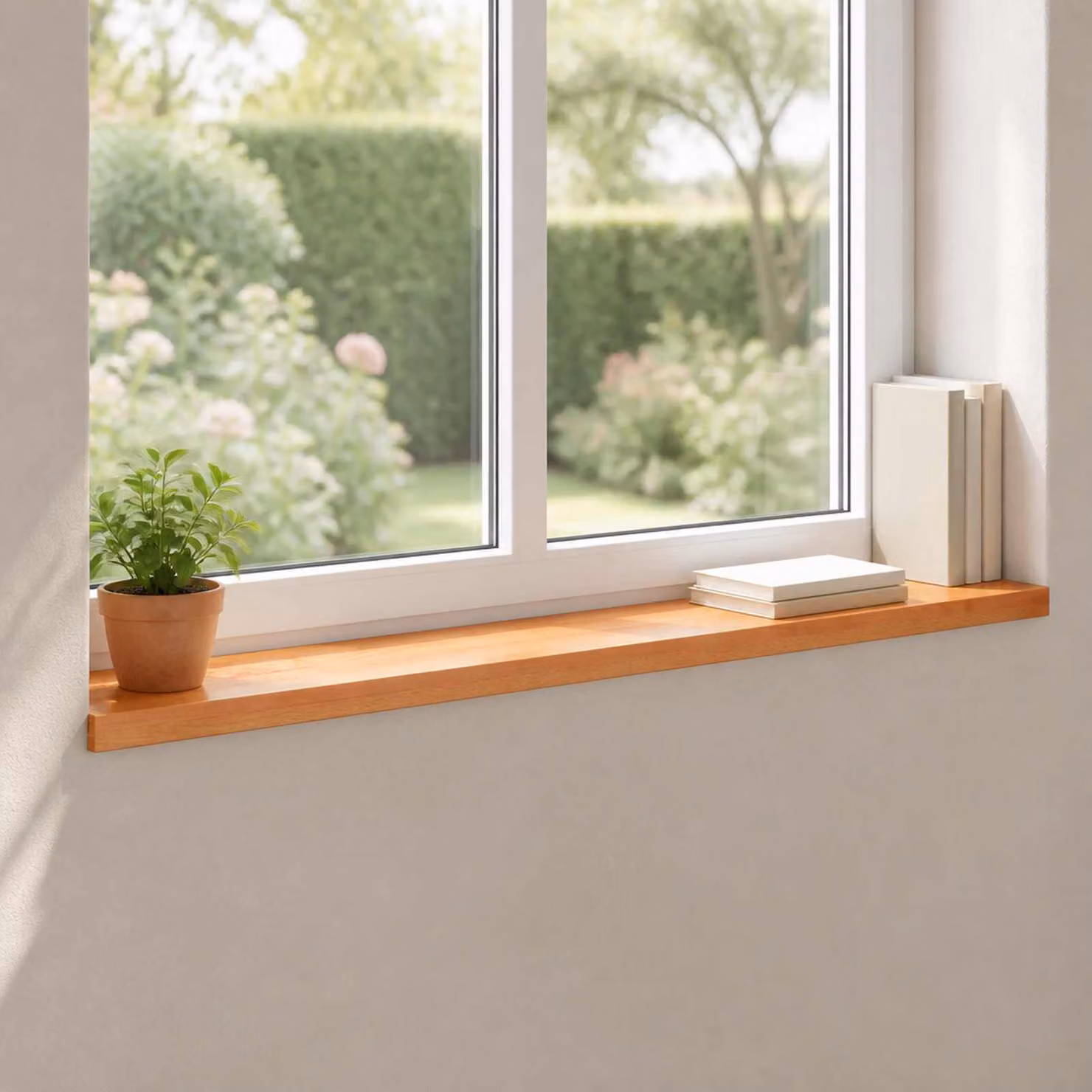 Set di 2 soglie per finestre vidaXL in faggio color marrone L: 160 cm, P: 20 cm, H: 2 cm