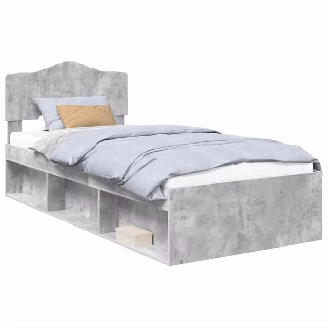 Letto singolo | Letto per adulti | Struttura del letto Grigio Concret¨¨ 90 x 190 cm Pino massello