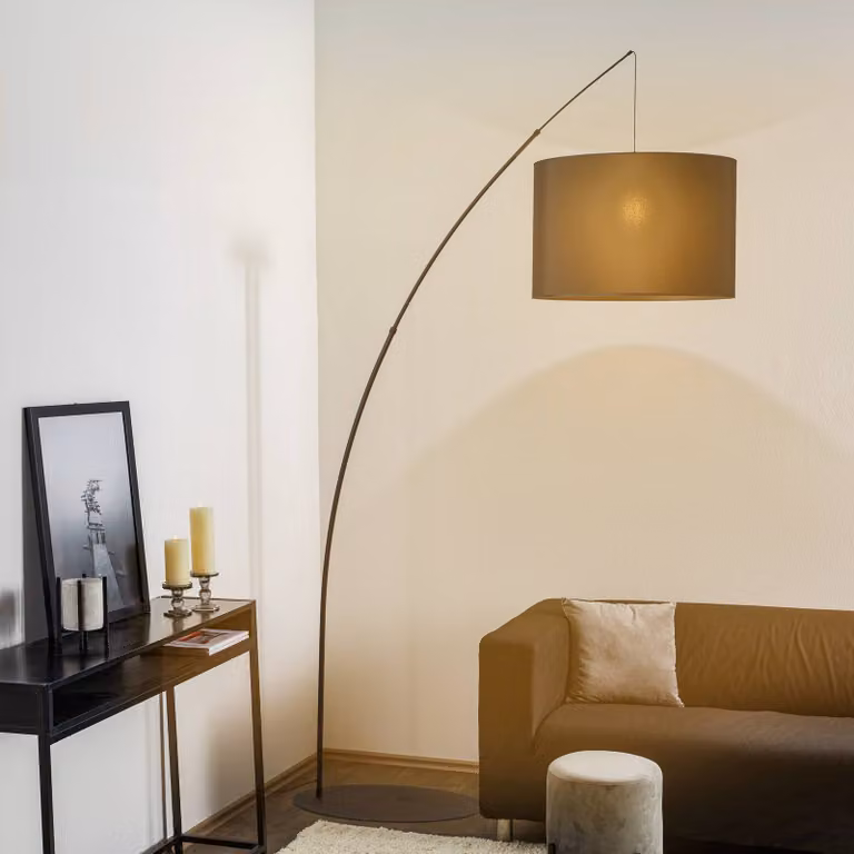 Lampada ad arco Moby TK Lighting, Nero, Soggiorno / Sala da pranzo, Metallo, Lampada da terra