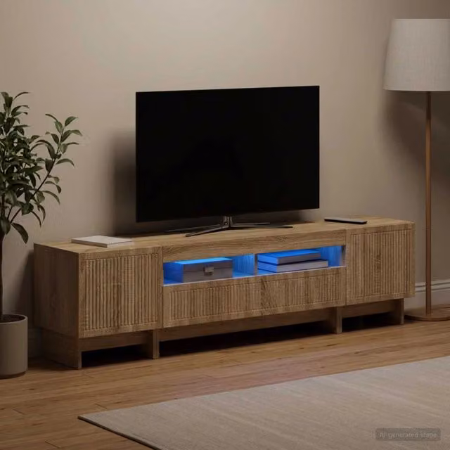 Mobile TV LED a 3 pezzi EDE Rovere Sonoma Legno ingegnerizzato 3416416