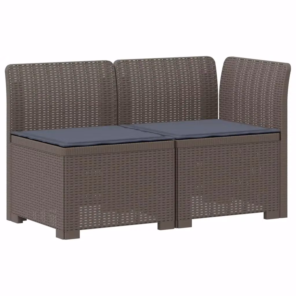 Divano da giardino a 2 posti vidaXL con cuscini in stile rattan moderno, colori grigio e marrone – 2