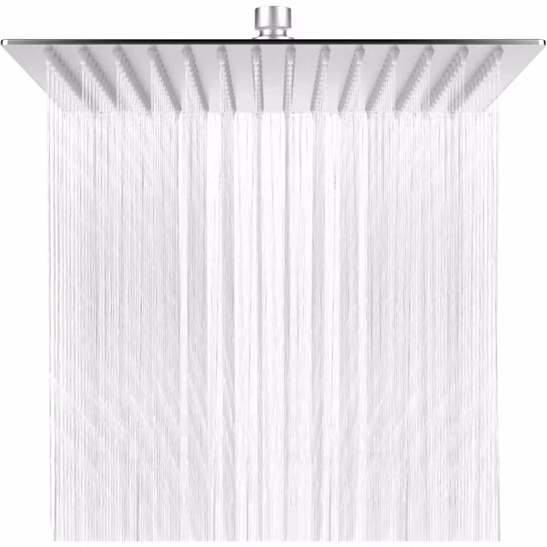 Soffione doccia a pioggia - Quadrato - 30 x 30 cm - Acciaio inossidabile - Cromo spazzolato