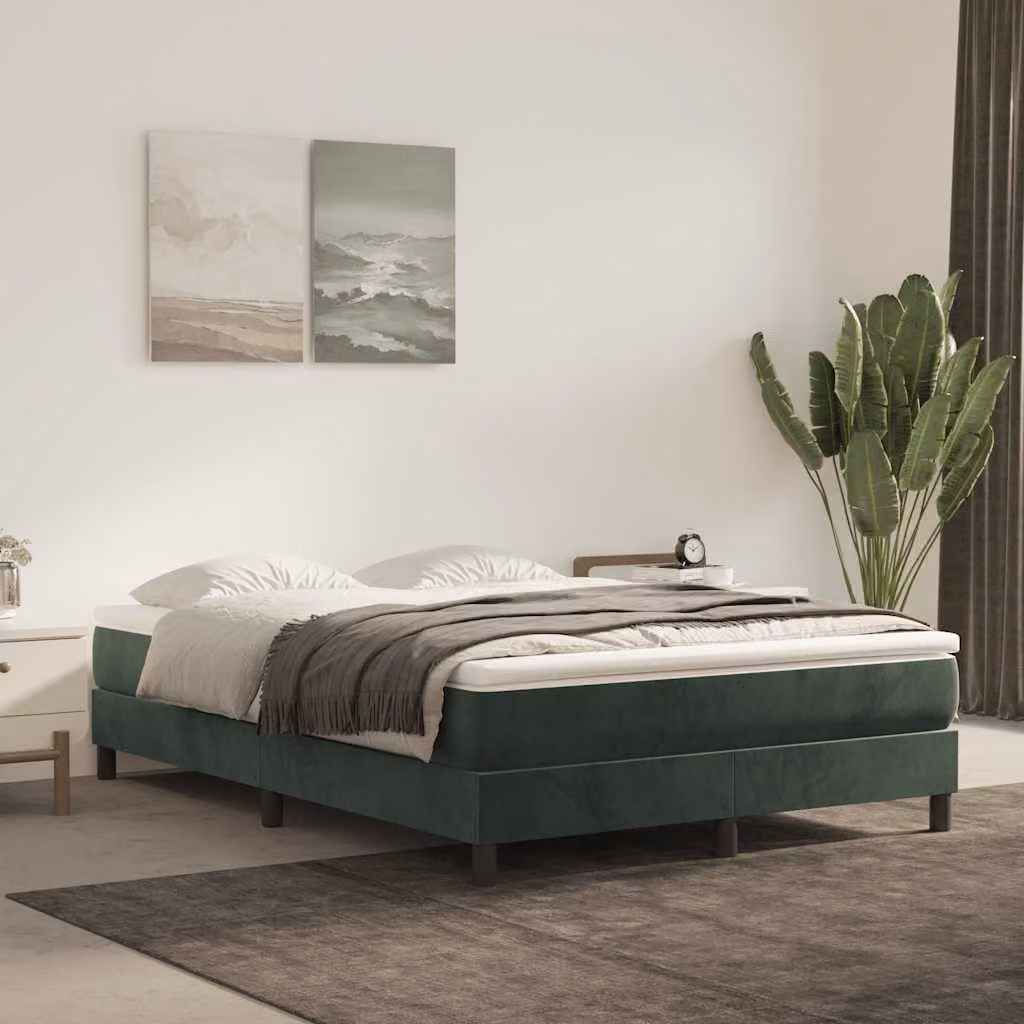 Materasso Ibrido vidaXL in Velluto Verde e Bianco con Rivestimento Rimovibile L: 140 cm, P: 210 cm, H: 20 cm