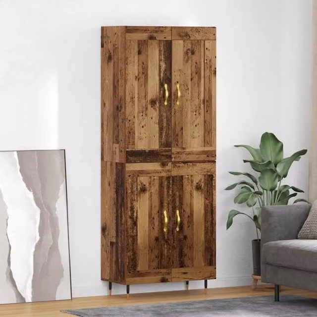 Credenza-Buffet-Armadio da cucina Legno vecchio 69,5 x 34 x 180 cm Legno multistrato 756786