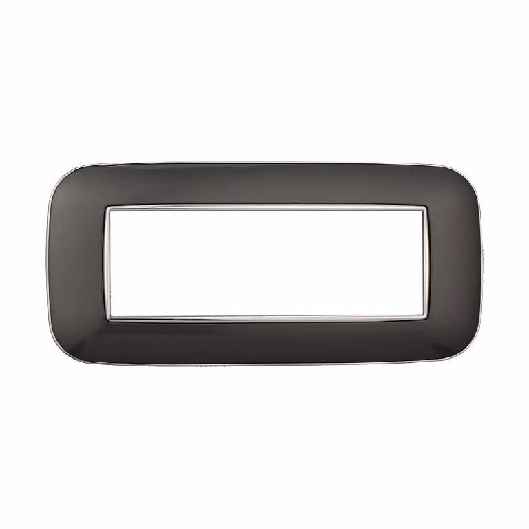Placca compatibile Bticino Axolute 6 moduli plastica colore acciaio scuro Orbis serie Moon Ettroit AN91607