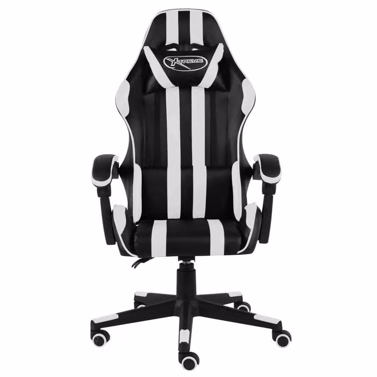 Sedia da Gaming Nero e Bianco in Pelle finta