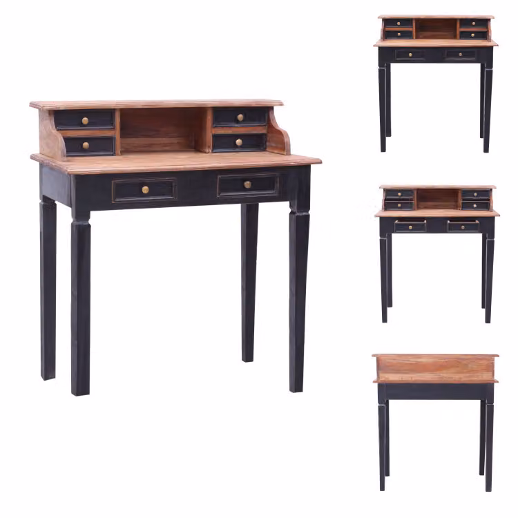 vidaXL Scrivania con cassetti 90x50x101 cm in legno massiccio antico - Scrivanie