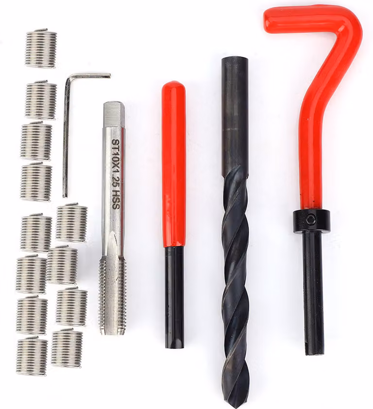 Kit di rilettura, kit di riparazione della filettatura, strumento di riparazione della filettatura, M10x1,25, kit di inserti per filettatura