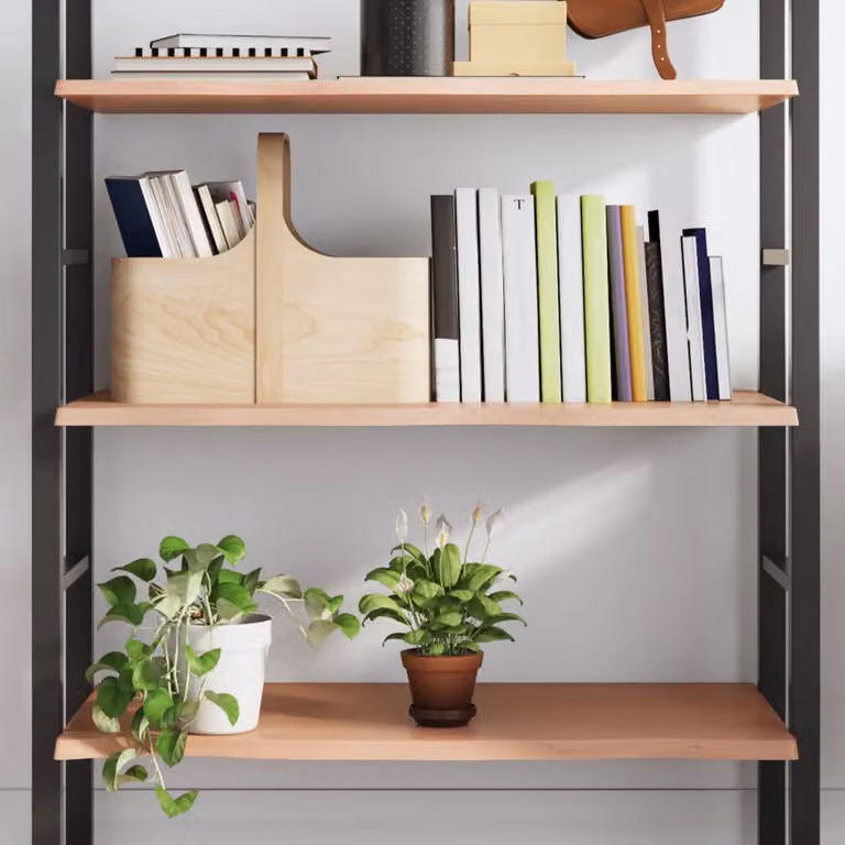 Ripiano da muro vidaXL in rovere massello marrone rustico L: 80 cm, P: 40 cm, H: 2 cm