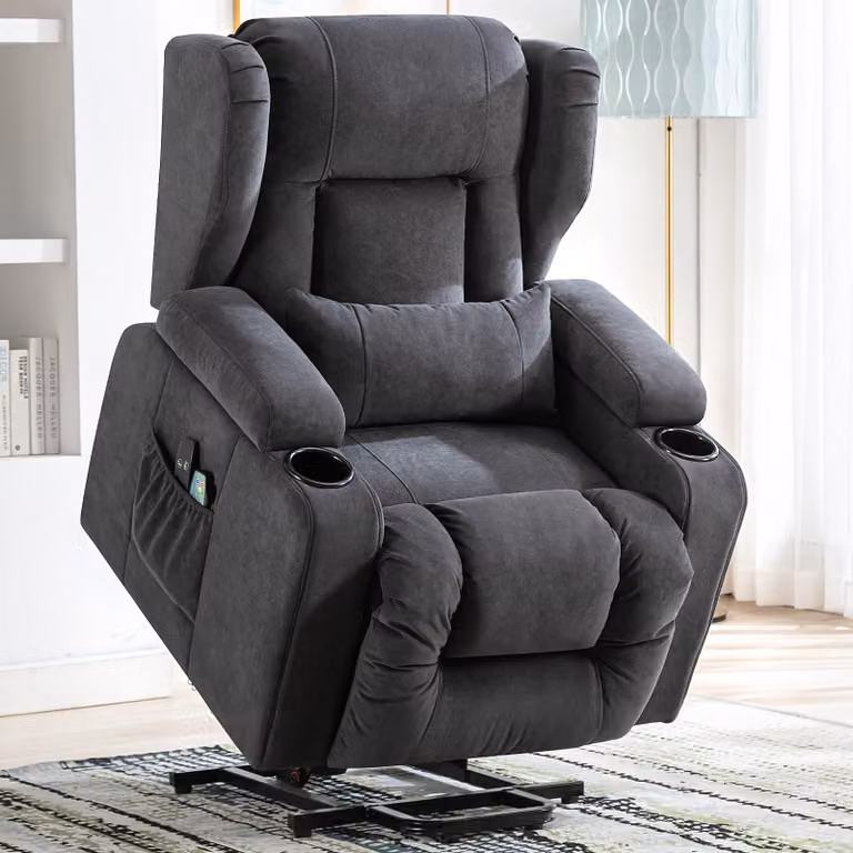 COMHOMA Poltrona rilassante poltrona massaggiante in piedi poltrona reclinabile TV con massaggio poltrona ergonomica connessione USB Superficie tessut