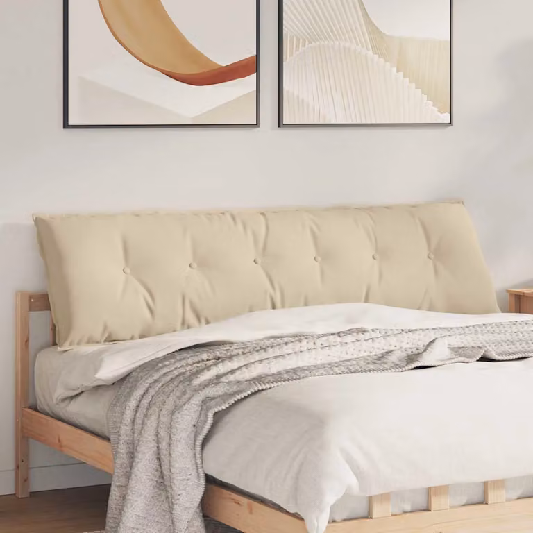 vidaXL Cuscino per Schiena Beige in Microfibra e Poliestere L: 180 cm, P: 50 cm