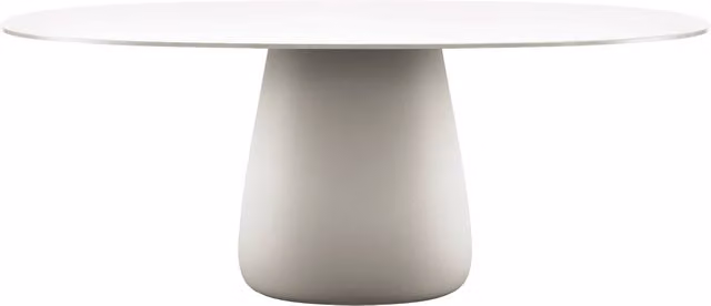 Tavolo ovale Qeeboo Cobble in HPL con base a colonna per esterno e interno, L: 109 cm, P: 76,7 cm, H: 75 cm