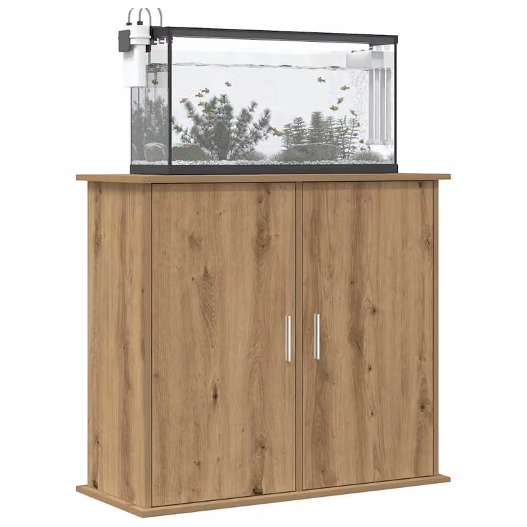 vidaXL Supporto per acquario in legno rovere marrone L: 81 cm, P: 36 cm, H: 73 cm