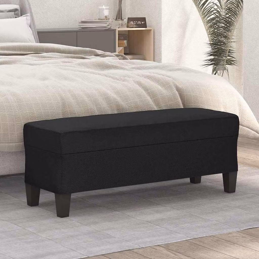 Panca vidaXL in similpelle nera per soggiorno e camera da letto, L 100 x P 35 x H 41 cm