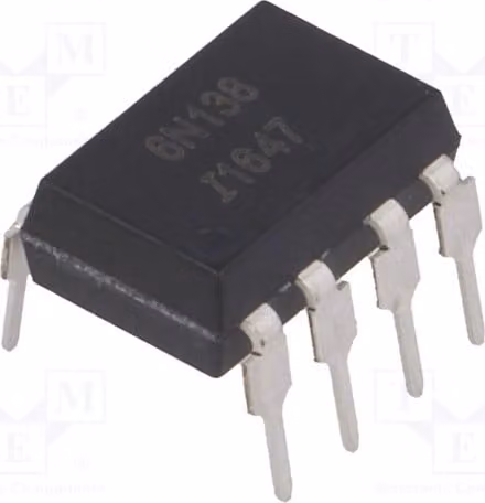 1 optoisolatore, spento: circuito Darlington, canali: 1, montaggio su circuito stampato (THT), package DIP8, modello 6N138