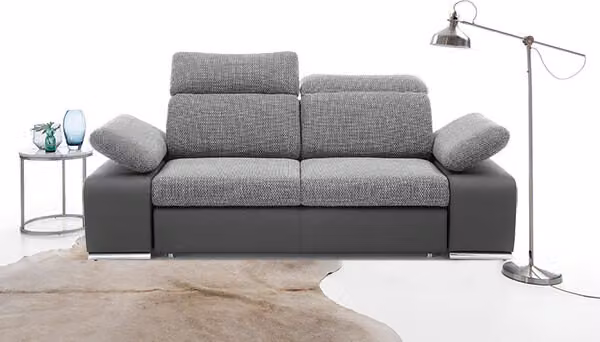 divano letto a 2 posti nero nero-grigio con funzione di riposo