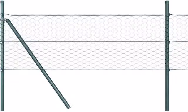Palo per recinzione tondo in acciaio e PVC verde H: 40 cm, L: 3,2 cm, P: 27 cm – 1